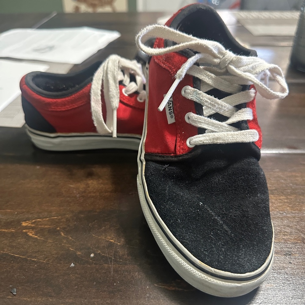 Vans Red and Black Skate Sneakers